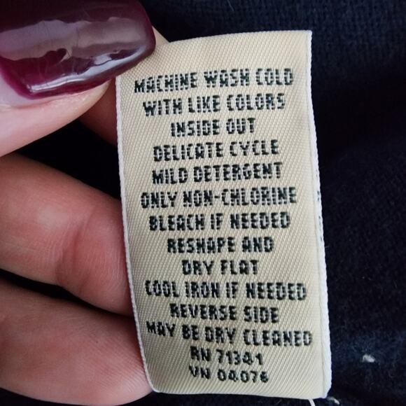 L.L. Bean Cotton Blend Navy Button-Front Cardigan | Women's Medium - Picture 12 of 12